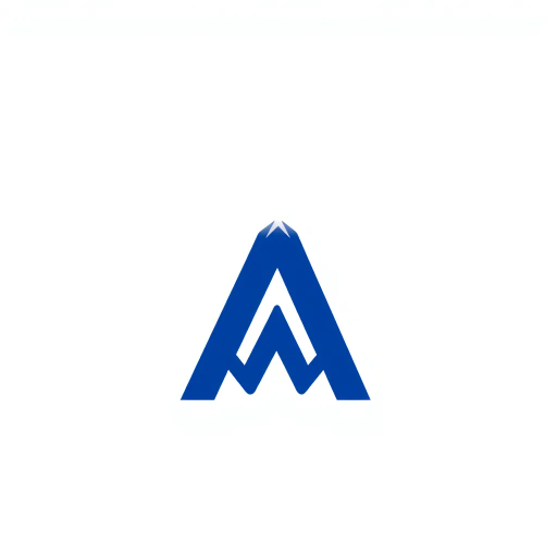 minimalist, bold, letter M, logo design, solid geometric shapes, V-shaped connectors, branching lines, hierarchy symbolism, indigo blue color palette, flat vector style, clean composition, modern SaaS branding, software aesthetics, white background, high-tech elegance, contemporary design, clarity, sleek presentation, geometric precision, corporate identity, monochromatic balance, visual hierarchy