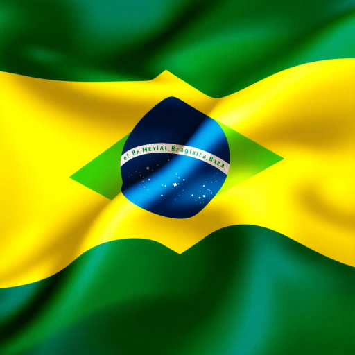 Brazilian flag, vibrant colors, modern digital interpretation, geometric shapes, vivid green, deep yellow, midnight blue, iconic symbolism, cultural pride, Henri Matisse influence, abstract representation, energy and movement, tropical essence, contemporary twist, luminosity, dynamic composition, national identity, artistic expression, unity and diversity, celebration of heritage, bold contrasts, visual impact, conceptual artistry, emotive design