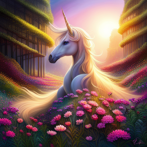 unicorn, flower, fantasy, magical, mythical, creature, nature, vibrant colors, whimsical, ethereal, dreamlike, surreal, fairytale, enchanting, delicate, graceful, mythical beast, flora, fauna, majestic, mystical, otherworldly, beauty, fantasy landscape, soft focus, fantastical elements