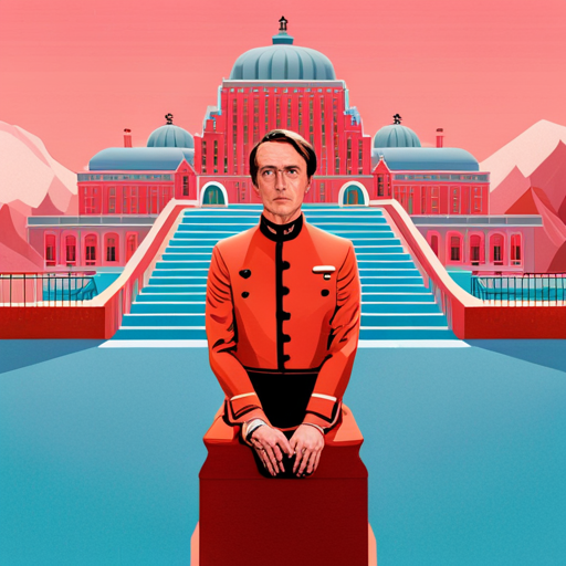 Wes Anderson, Futuristic Technology, Artificial Intelligence, Monochromatic Color Scheme, Symmetrical Composition, Retrofuturism, Medium-Shot Framing, Tracking Shots, Quirky Characters, Playful Aesthetics