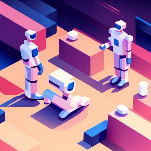 Isometric perspective, Plastic materials, Bot, App mascot, Geometric shapes, Vibrant colors