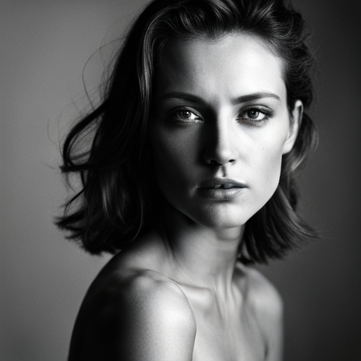 feminine strength, gracefulness, portrait, black and white, soft lighting, emotional expression, beauty, empowerment, contemporary, contrast, delicate features, monochrome, dramatic shadows, timeless elegance, classic composition, subtle textures, ethereal mood, intimate framing