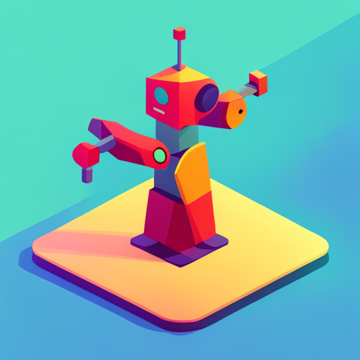 isometric, plastic, bot, app, mascot, geometric shapes, low poly, composition, color palette, digital media, technology, simplicity