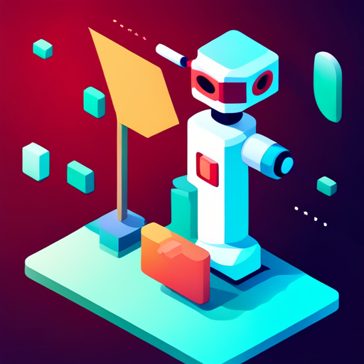 Isometric perspective, Plastic materials, Bot, App mascot, Geometric shapes, Vibrant colors, Low poly technique