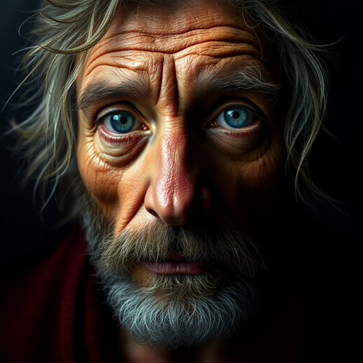 hyper-realism, detailed textures, chiaroscuro lighting, vibrant colors, Rembrandt influence, meticulous detail, natural light, atmospheric depth, emotional resonance, lifelike depiction, intricate composition, smooth gradients, realistic textures, expressive portraits, soft focus, dimensional accuracy, dynamic range, capturing essence, high detail, refined realism