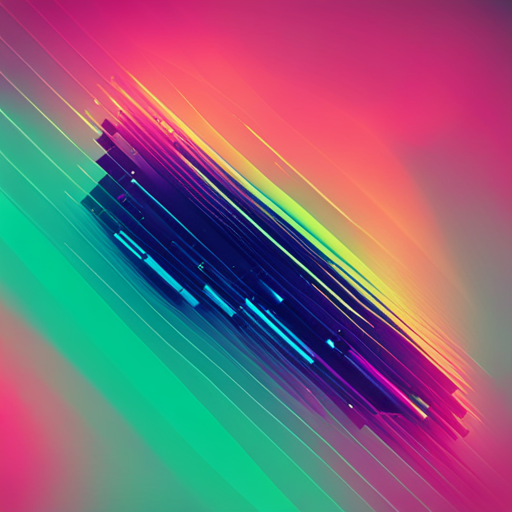 Dynamic Lines, Glitch Aesthetics, Futuristic, Distorted Shapes, Bright Colors, Graphic Design, Generative Art, Minimalism, Technology, Signal Noise, Abstract Art, Digital Medium, App Icon, High Contrast, White Background