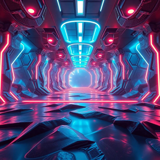 immersive virtual reality, futuristic design, dynamic lighting, hyper-realistic textures, vibrant neon colors, interactive environment, digital innovation, computer-generated art, modern technology, cutting-edge visuals, simulated reality, perspective depth, surreal landscapes, VR headsets, dynamic compositions, digital manipulation, spatial awareness, pioneering digital artists, innovative storytelling, multisensory experience