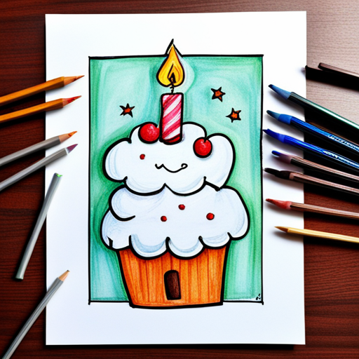 birthday, color pencil art, templates