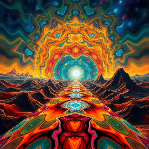 fourth-dimensional realms, Salvador Dali, surrealism, contemporary vision, dynamic movement, vibrant hues, kaleidoscopic patterns, infinite layers, speculative geometry, hyperreal textures, immersive depth, abstract forms, ethereal lighting, dreamscape landscapes, optical illusions, cosmic perspectives, fluid time, avant-garde influence, futuristic intent, spatial distortion