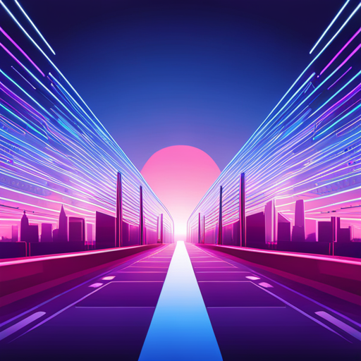 retro-futurism, abstract, vector-art, geometric-shapes, vibrant-colors, 80s-aesthetic, vectorized-illustration, high-contrast, futuristic-design, angular-lines, neon-lights, motion-blur