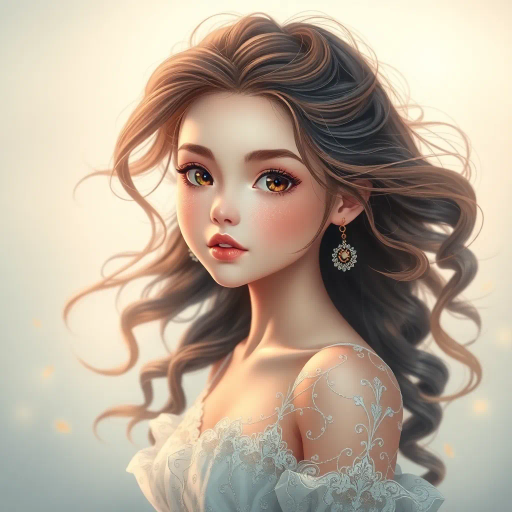 adorable heroine, full figure, photorealistic rendering, hyper-realistic textures, soft lighting, vibrant palette, harmonious composition, ethereal mood, contemporary artistry, fine details, expressive gaze, dynamic pose, whimsical aura, gentle movement, enchanting allure, intricate patterns, subtle tones, contemporary influences, captivating expression, elegant posture, captivating presence, dreamy atmosphere