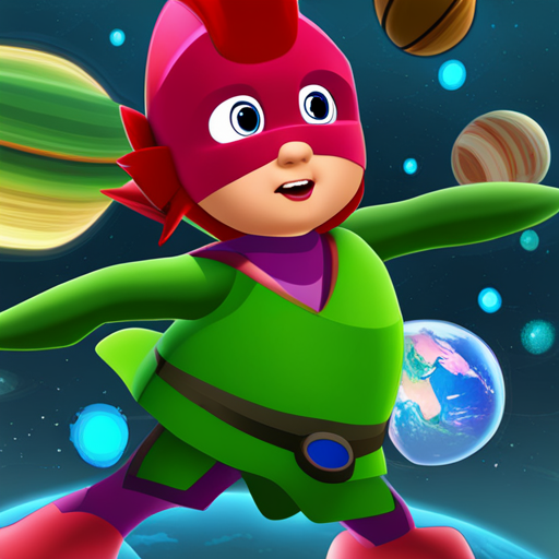 pjmasks, saving the planet, superheroes, action, adventure, colorful, dynamic, vibrant, children's show, animated, brave, teamwork, masks, costumes, heroic, powers, villains, justice, mission, mission control, daytime, cityscape, skyline