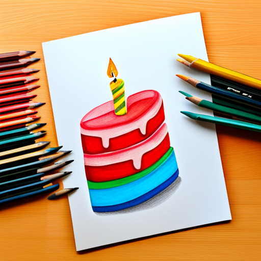 Birthday, Color Pencil art, Templates