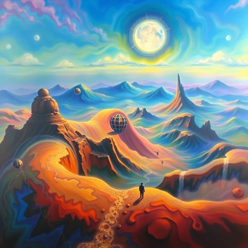 surrealism, Salvador Dalí, dreamlike landscape, soft lighting, vibrant colors, intricate patterns, abstract shapes, otherworldly, ethereal, mysticism, emotional expressionism, delicate textures, symbolic elements, blending realities, imaginative narrative, introspective, fluid movement, timeless essence, ethereal hues, enigmatic aura