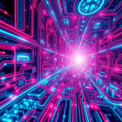 futuristic design, artificial intelligence, surreal abstraction, high-tech circuitry, vibrant neon colors, intricate details, dynamic composition, modern technology, synthetic textures, virtual reality, luminous glow, cybernetic elements, cutting-edge innovation, Alan Turing influence, hyper-realistic rendering, fluid lines, expansive space, minimalism meets complexity, conceptual exploration, interconnected networks, visual metaphor