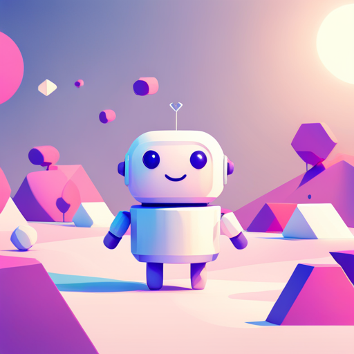 front-facing, robot, cute, tiny, low-poly, geometric-shapes, white-background