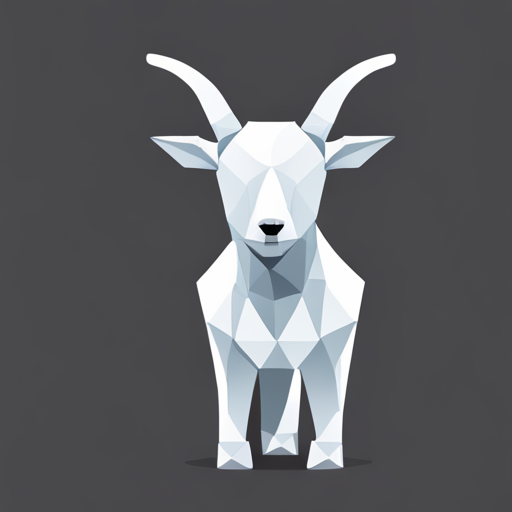 abstract, vector, low-poly, small, goat, antlers, robot