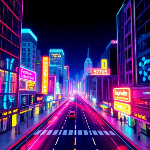 futuristic cityscape, cyberpunk vibes, vibrant neon colors, electric hues, 1980s aesthetics, synthwave influence, bold geometric shapes, neon lights, urban landscape, high contrast visuals, retro-futurism, dynamic movement, dusk lighting, vivid reflections, intricate detailing, digital rendering, surreal atmosphere, abstract patterns, sci-fi elements, immersive universe, nostalgic mood, visual rhythm, avant-garde expression, cultural nostalgia, neon-punk, Brian Eno, Tron, fluorescent glow, Jean Giraud, Ridley Scott, saturated palette, chrome textures, digital synesthesia, kinetic energy, multilayered narrative, kaleidoscopic perspective, David Bowie, ethereal ambiance