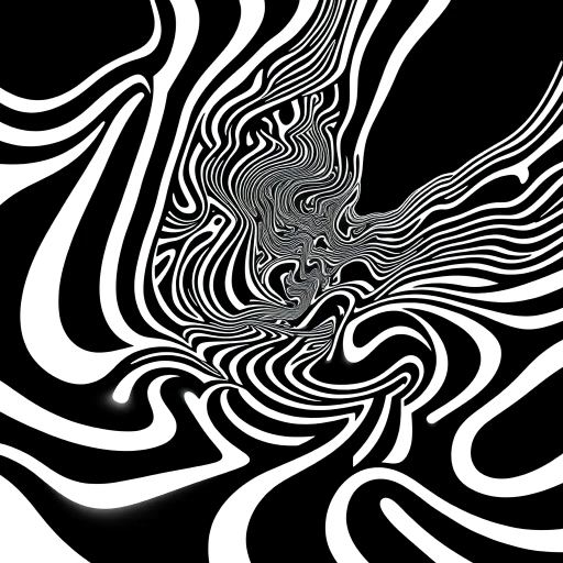 geometric shapes, intricate patterns, flowing lines, minimalist design, abstract expression, monochrome palette, dynamic movement, M.C. Escher influence, precise detailing, linear perspective, conceptual exploration, visual harmony, contour emphasis, spatial depth, contemporary influence, surreal geometry, optical illusion, mathematical artistry, avant-garde composition, abstract forms, pen and ink medium, black and white contrast, intersecting lines, detailed tessellation, fluid dynamics, rhythmic patterns, creative geometry, fine linework, subtle gradients, modern abstraction, artistic innovation, interlocking forms, infinite loops, Escherian landscapes, artistic paradox