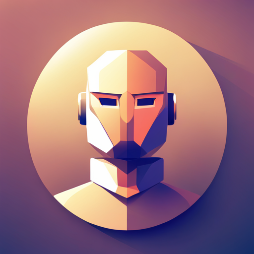 tiny robot, low-poly, abstract, symbol, logo, white background