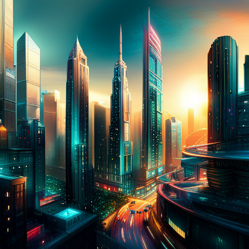 futuristic, sci-fi, city, nature, cyberpunk, dystopian, neon lights, urban landscape, technological advancement, biodome, megastructures, high-tech, synthetic flora, artificial intelligence, industrialization, environmental decay, immersive atmosphere, vibrant colors, metallic textures, neon glow, futuristic architecture, organic integration, juxtaposition, urban sprawl, chaotic energy, dark alleys, towering skyscrapers, advanced technology, lush greenery, urban jungle