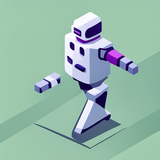 isometric, plastic, robot, application, mascot, low-poly, geometric shapes