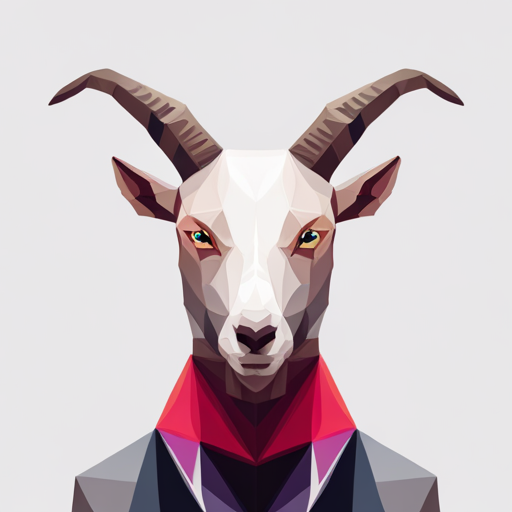 abstract, vector, low-poly, small, goat, antlers, robot, white background