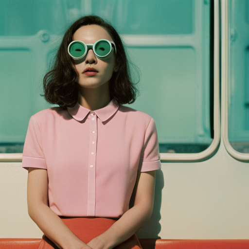 Wes Anderson, movie director, Her, artificial intelligence, love story, futuristic, retro aesthetics, pastel colors, symmetry, overhead shots, quirky characters, vintage technology, melancholy, whimsy