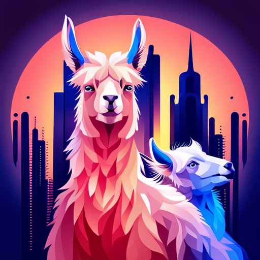 geometric, futuristic, neon, vector, animal, machine, robotic, llama, abstract