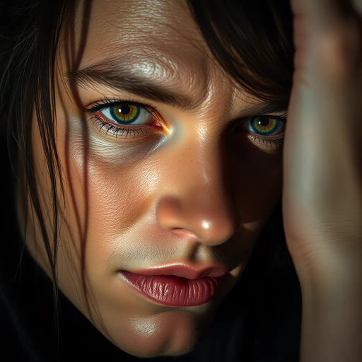 hyper-realism, detailed textures, chiaroscuro lighting, vibrant colors, Rembrandt influence, meticulous detail, natural light, atmospheric depth, emotional resonance, lifelike depiction, intricate composition, smooth gradients, realistic textures, expressive portraits, soft focus, dimensional accuracy, dynamic range, capturing essence, high detail, refined realism