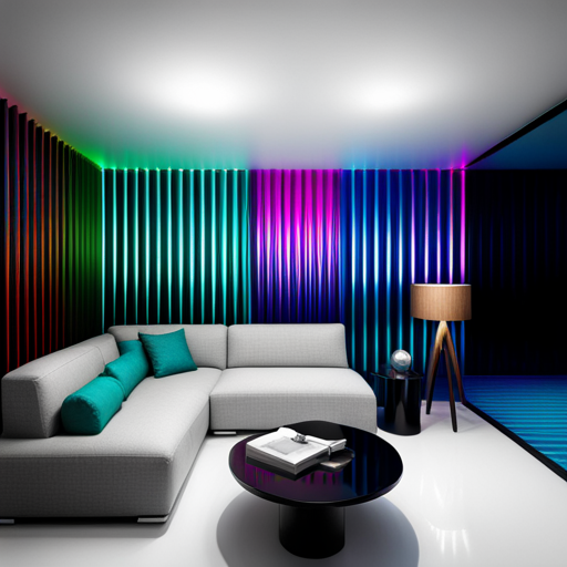 Futuristic, minimalistic, monochromatic palette, metallic textures, iridescence, expert craftsmanship, RGB color scheme, innovation, contemporary aesthetics