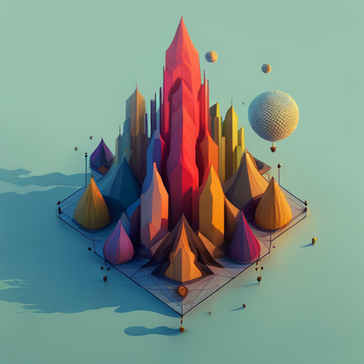 Vector art, geometric shapes, generative art, exploration, icons, low poly