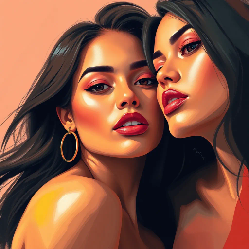 vibrant youth, alluring curves, radiant beauty, opulence, ethereal glow, contemporary allure, delicate elegance, Renaissance influence, chiaroscuro contrast, warm sunset hues, feminine grace, luxurious silk texture, enchanting gaze, sensuality, bold composition, modern aesthetic, beauty idealism, dynamic poses, Baroque opulence, mystical charm, captivating presence, intimate portrait, high detail, artistic celebration, confident expression, sensual movement, Leonardo da Vinci aesthetics, Caravaggio lighting, Rococo elegance, surreal glow, ethereal textures, modern elegance, intricate patterns, seductive charisma, timeless grace, glowing skin tones, striking contrasts, fluid motion