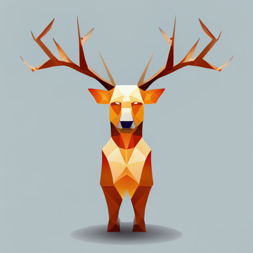 abstract, vector, low-poly, small, goat, antlers, robot, geometric shapes, polygons, minimalistic, wireframe, monochromatic, digital-art, cubism, surrealism, technology, modernism, fusion, fragmentation