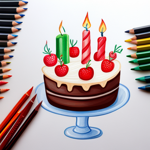 Birthday, Color Pencil art, Templates