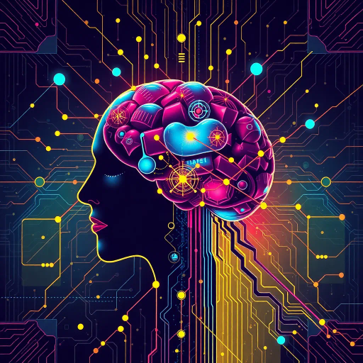 futuristic ai mind map, digital networks, interconnected nodes, vibrant colors, neural pathways, technology-inspired, abstract shapes, cybernetic theme, intricate patterns, artificial intelligence, contemporary design, computer graphics, minimalist aesthetic, dynamic flow, interconnected lines, data visualization, glowing elements, conceptual art, modern futurism, digital connectivity