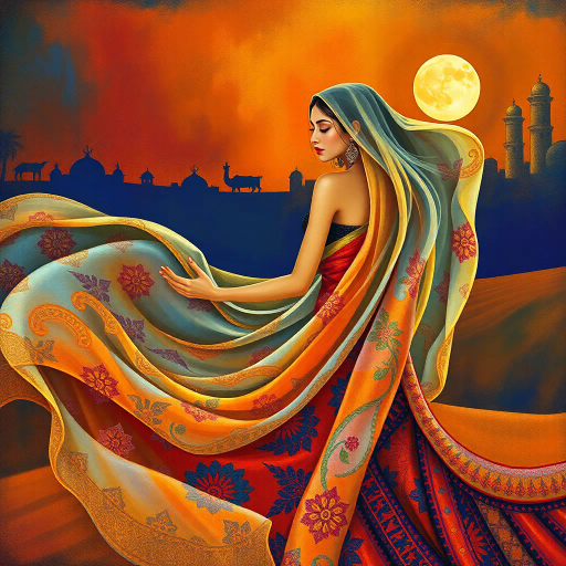 mysterious allure, arabian nights, Henri Matisse, surrealism, vivid dreams, enchanting sands, luminous glow, desert mystique, ancient beauty, opulent patterns, vibrant tapestry, flowing garments, sapphire waters, eastern elegance, intricate motifs, twilight hues, sultanic grace, ethereal charm, exotic ambiance, rich textures, cultural fusion, whimsical allure, transcendent beauty