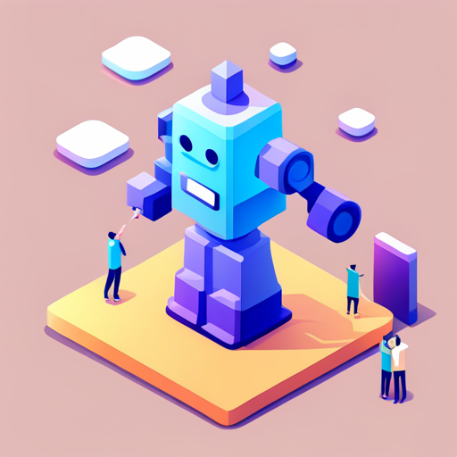 isometric, plastic, bot, app, mascot, geometric shapes, low poly, composition, color palette, digital media, technology, simplicity