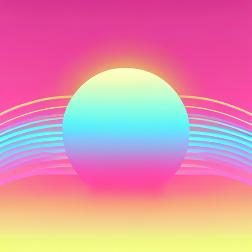 retro-futurism, vector-art, abstract, pastel-colors, geometric-shapes, futuristic, technology, sci-fi, 80s, digital, neon-lights, chrome, neon-pink, vaporwave, 1980s-aesthetics, minimalism