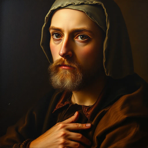 realistic representation, Hans Holbein, chiaroscuro lighting, Renaissance, nuanced composition, warm tones, detailed textures, oil on canvas, fine art photography, emotive expression, portraiture, cultural depth, intricate storytelling, historical context, vivid realism, timeless appeal, spatial awareness, natural elements, classical influences, delicate brushwork, authentic setting