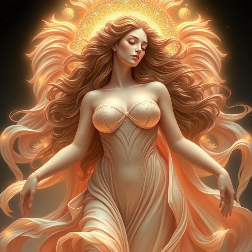 majestic femininity, goddess-like figure, voluptuous forms, ethereal beauty, Renaissance influence, glowing radiance, Baroque opulence, delicate textures, mystical aura, soft pastels, rich tapestries, classical elegance, grand presence, flowing drapery, divine essence, serene expression, harmonious balance, symbolic representation, celestial ambiance, art nouveau curves, timeless grace, gentle movement, warm lighting, earthly beauty, emotive depth, enchanting allure, mythical inspiration, nurturing spirit