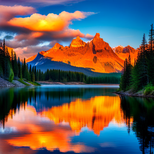 serene landscapes, majestic mountains, crystal clear waters, vibrant foliage, natural beauty, outdoor adventure, peaceful reflections, golden hour lighting, tranquil atmosphere, dramatic compositions, earth tones, scenic vistas, wilderness exploration, peaceful waters, untouched wilderness, nature's wonders, breathtaking horizons