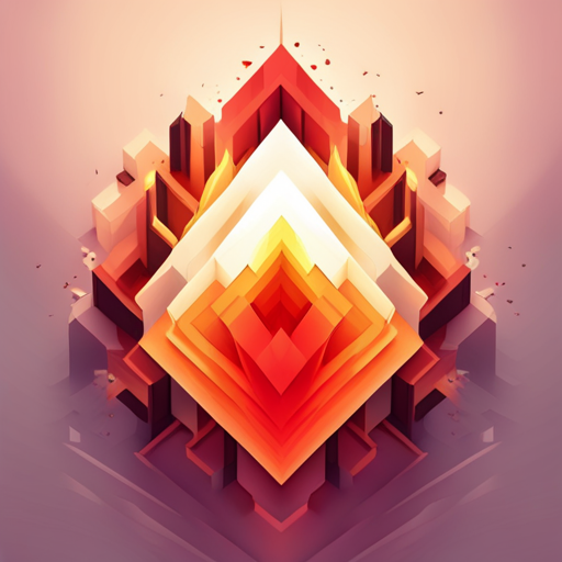 low polygon, geometric shapes, fire, flame, icon design, white background